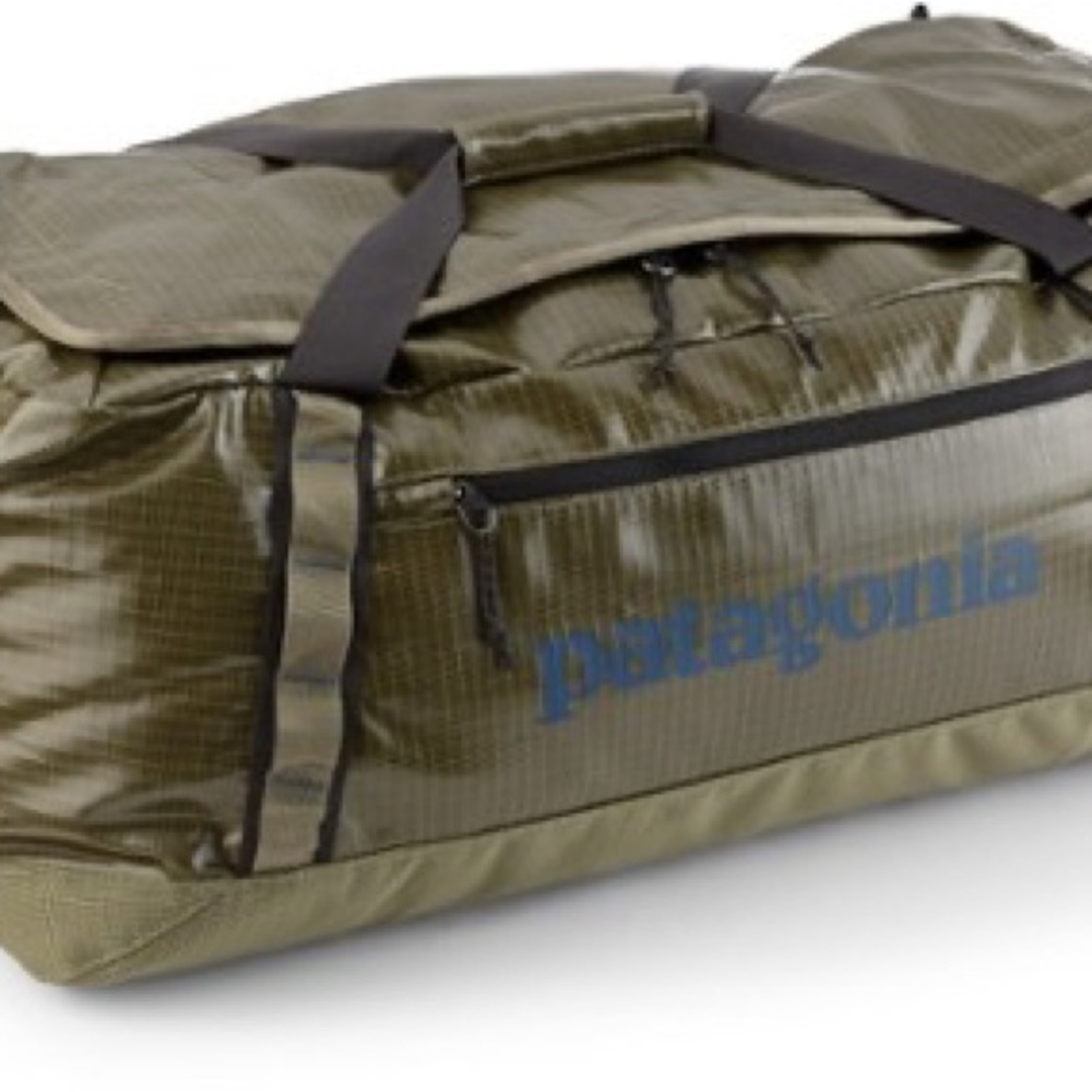 Olive Green Patagonia 55L Black Hole Duffle Bag